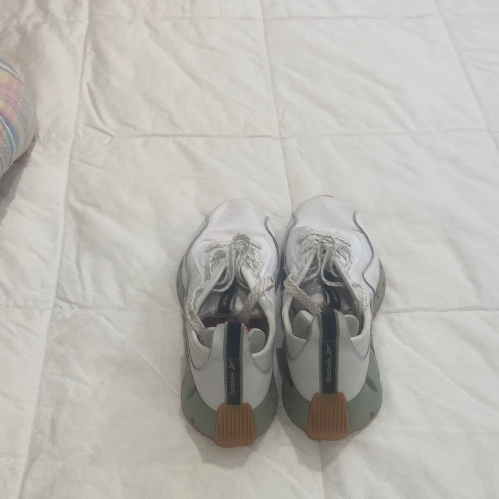 Reebok White and Green Athletic Shoes
